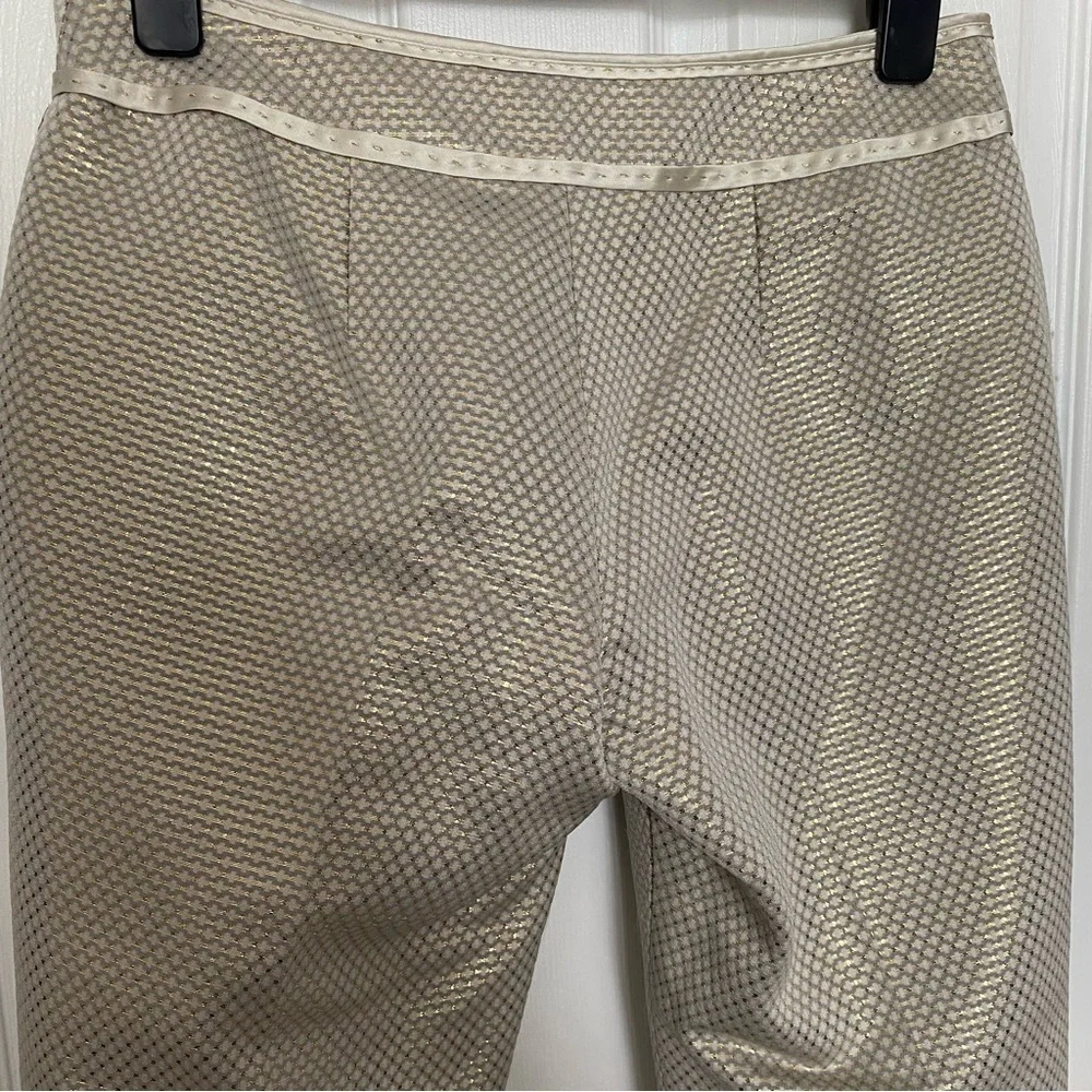 Y and Kei Water the Earth gold shimmer metallic straight leg pants EU42 US6